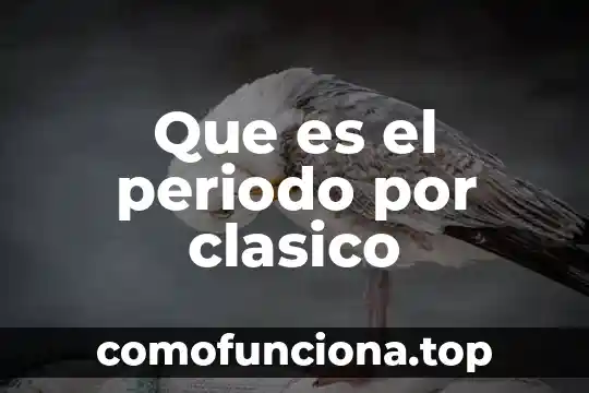 Que es el periodo clasico que significa 8 Que es el periodo por clasico