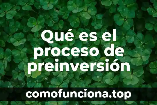 Que es el proceso de pensamiento flexible 7 Qué es el proceso de preinversión