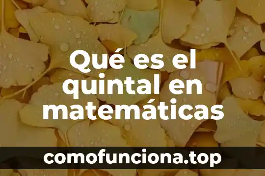Que es figura matematicas 7 Qué es el quintal en matemáticas