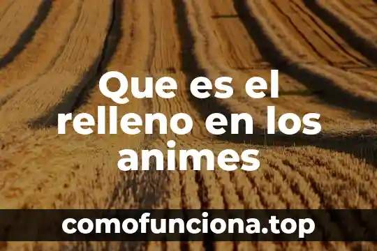 Que es el material de relleno 7 Que es el relleno en los animes