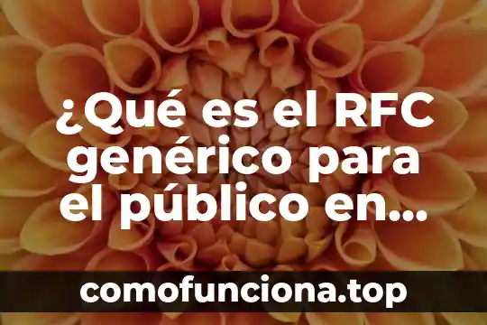 Rfc que es mexico 5 ¿Qué es el RFC genérico para el público en general?