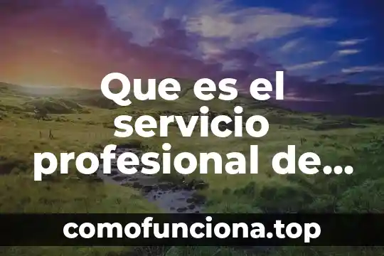 Servicio profesional de carrera que es 5 Que es el servicio profesional de carrera