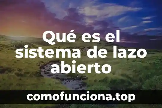 Que es una sociedad mercantil de carácter abierto 8 Qué es el sistema de lazo abierto