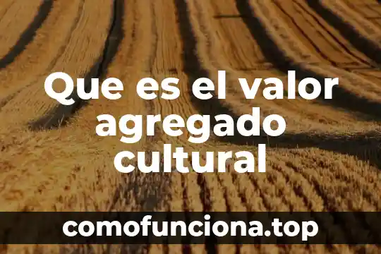 Que es un agregado en arquitectura 8 Que es el valor agregado cultural