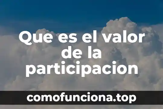 Qué es el poder y la participación política 5 Que es el valor de la participacion