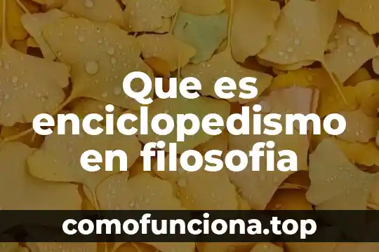 Que es vulgo en filosofía 7 Que es enciclopedismo en filosofia