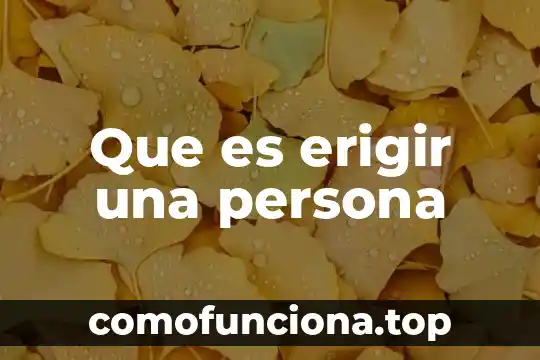 Que es ser una persona simple 8 Que es erigir una persona