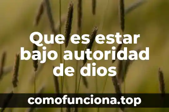 Afrodita dios de que es 4 Que es estar bajo autoridad de dios