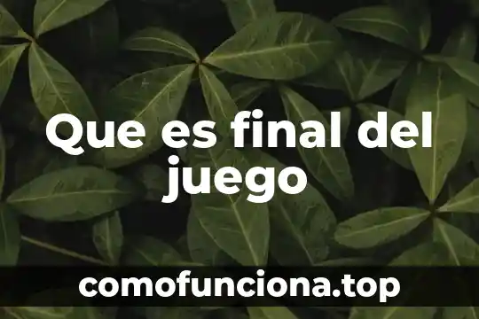 Qué es el concepto del deporte de juego 7 Que es final del juego