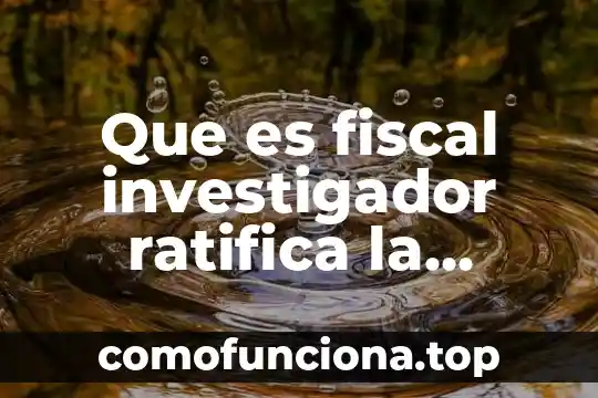 Que es una leyenda fiscal 3 Que es fiscal investigador ratifica la detención