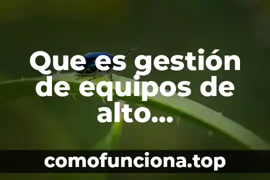 Qué es la gestión integral de riesgos y desastres 3 Que es gestión de equipos de alto rendimiento
