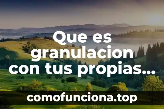 Que es libertad con tus propias palabras 6 Que es granulacion con tus propias palabras