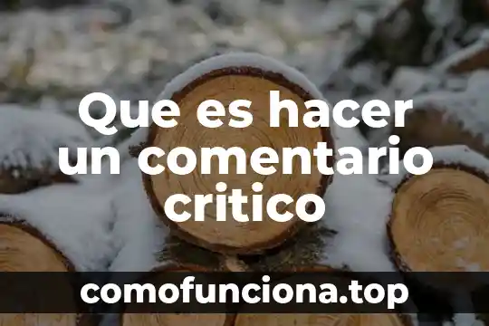 Que es pensamiento critico y sus elementos 3 Que es hacer un comentario critico