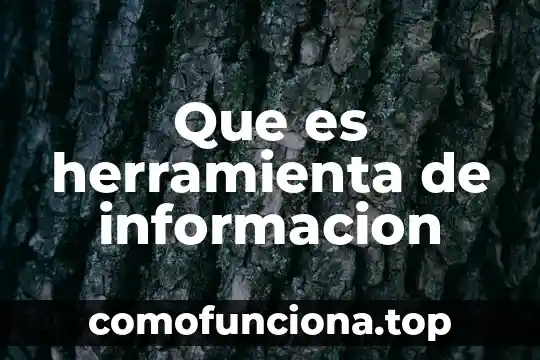 Que es una herramienta de un estudiante 6 Que es herramienta de informacion