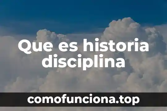 Que es disciplina cientifica segun autores 3 Que es historia disciplina