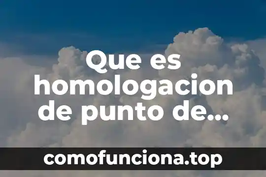 Que es punto final 8 Que es homologacion de punto de venta