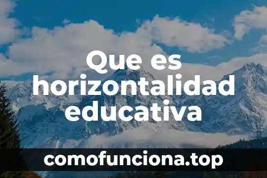 Qué es asistencia educativa definición 4 Que es horizontalidad educativa