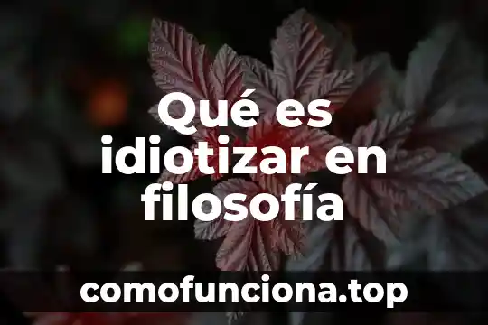 Qué es un método filosofía clásico 8 Qué es idiotizar en filosofía