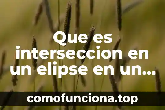 Que es plano en diseño 4 Que es interseccion en un elipse en un plano