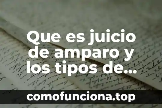 Que es la acción en materia de amparo 8 Que es juicio de amparo y los tipos de amparo