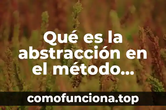 Que es un metodo numerio 5 Qué es la abstracción en el método científico