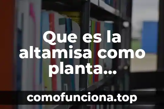 Que es una planta de tratamiento compactada 4 Que es la altamisa como planta medicinal