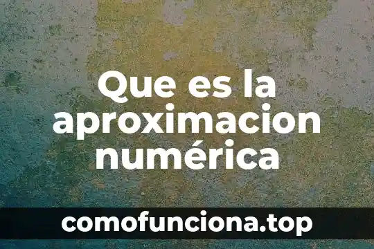 Que es seriue numerica 3 Que es la aproximacion numérica
