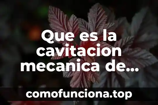 Qué es la mecánica de fluidos explicado para exponer 4 Que es la cavitacion mecanica de fluidos