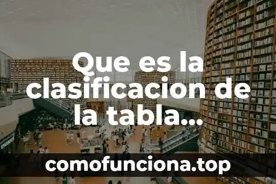 Que es nombre de una tabla en base de datos 6 Que es la clasificacion de la tabla periodica