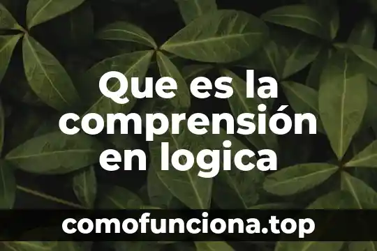 Que es lógica moderna 8 Que es la comprensión en logica