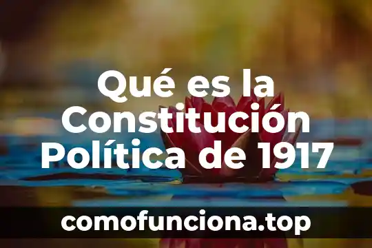 Que es la constitución política fecha 5 Qué es la Constitución Política de 1917