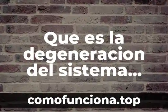 Que es rodaje del sistema cinematografico 7 Que es la degeneracion del sistema nervioso central