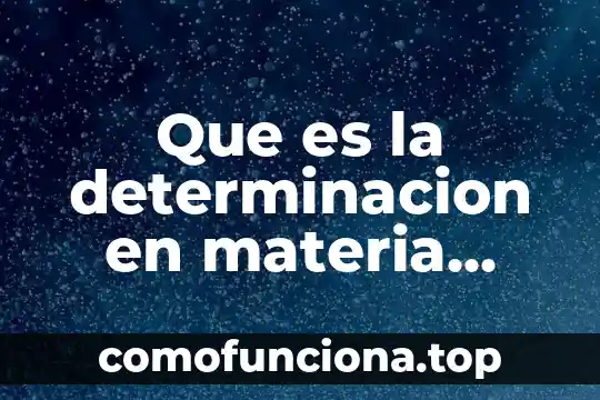 Que es la materia y como se organisa 7 Que es la determinacion en materia fiscal