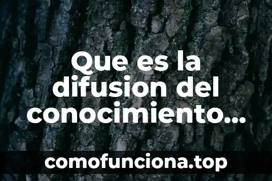 Que es el conocimiento en minería de datos 7 Que es la difusion del conocimiento segun la unam