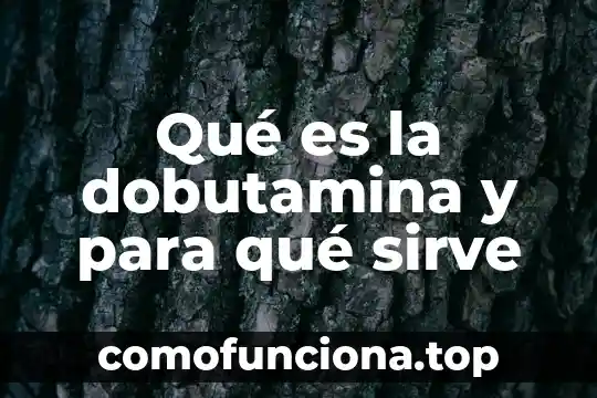 Que es y para que sirve el isino 3 Qué es la dobutamina y para qué sirve