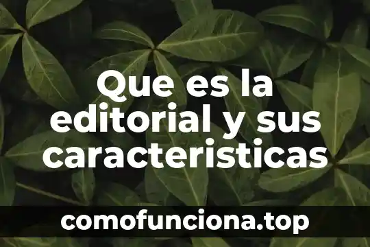 Que es el conocimiento y sus caracteristicas 4 Que es la editorial y sus caracteristicas