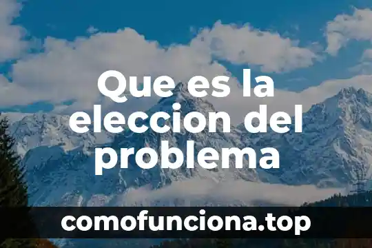 Que es elección de periodos 7 Que es la eleccion del problema