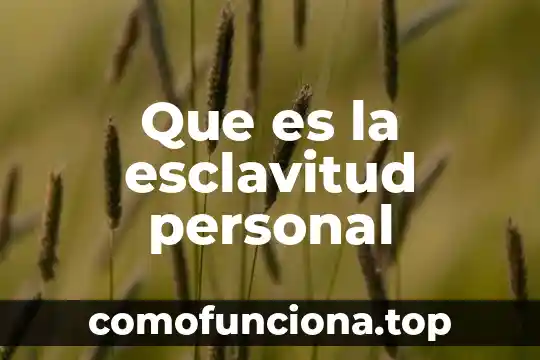 Que es la conciencia moral o personal 8 Que es la esclavitud personal