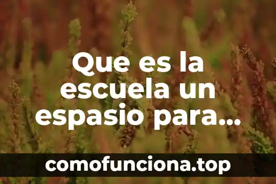 Que es un generar empleos 5 Que es la escuela un espasio para generar equidat