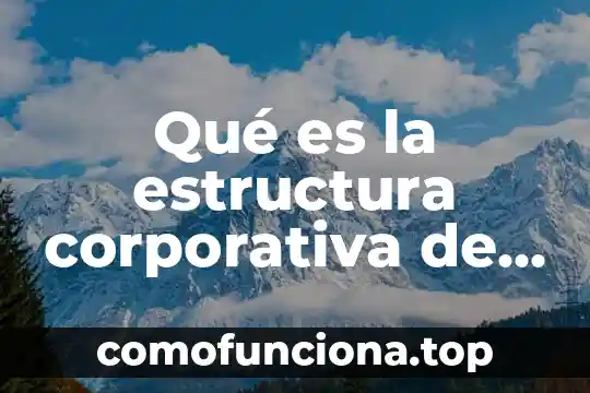 Qué es el nombre fiscal de una empresa 4 Qué es la estructura corporativa de una empresa