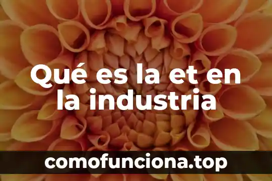 Que es una industria concepto 4 Qué es la et en la industria