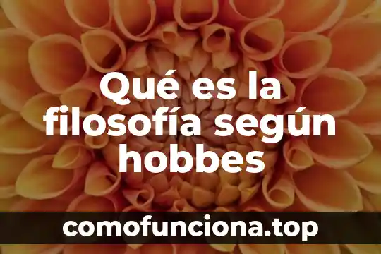 Desde la filosofía que es desmitificación 7 Qué es la filosofía según hobbes