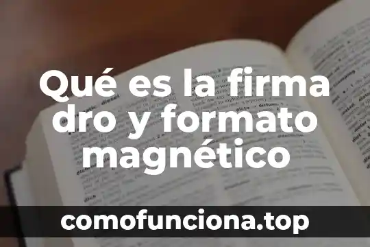 Que es un campo magnetico y como se crea 7 Qué es la firma dro y formato magnético