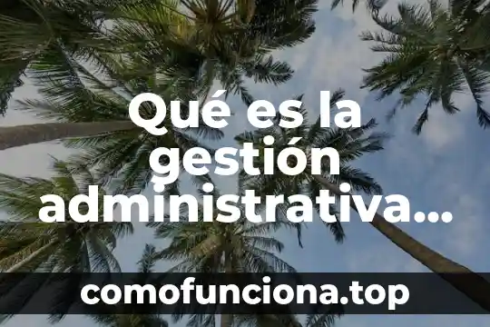 Que es la informática contable administrativa 6 Qué es la gestión administrativa según autores