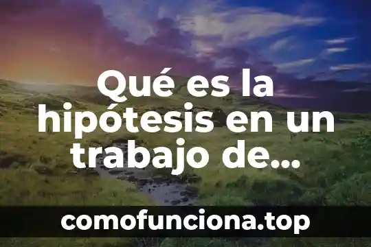 Que es trabajo bajo presion 4 Qué es la hipótesis en un trabajo de grado