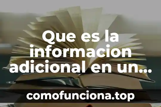 Que es costo adicional 3 Que es la informacion adicional en un curriculum vitae