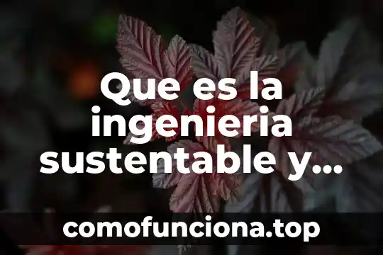 Qué es ingeniería económica según Eugenio Grant 5 Que es la ingenieria sustentable y medio ambiente