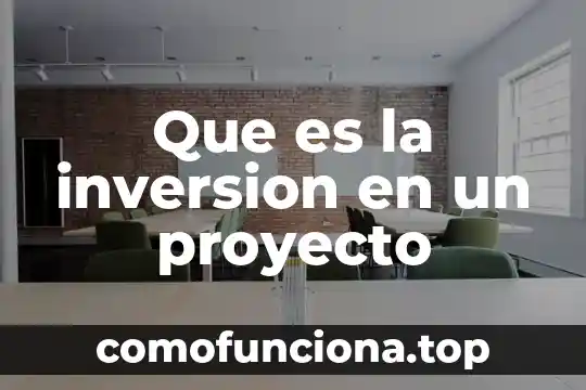 Que es una accion en una sociedad de inversion 8 Que es la inversion en un proyecto