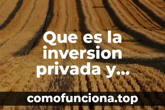 Que es un proyecto de inversion 2011 3 Que es la inversion privada y publica en mexico