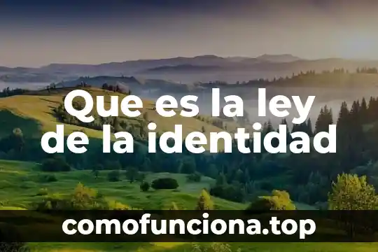 Katterine baker que es identidad personal 4 Que es la ley de la identidad
